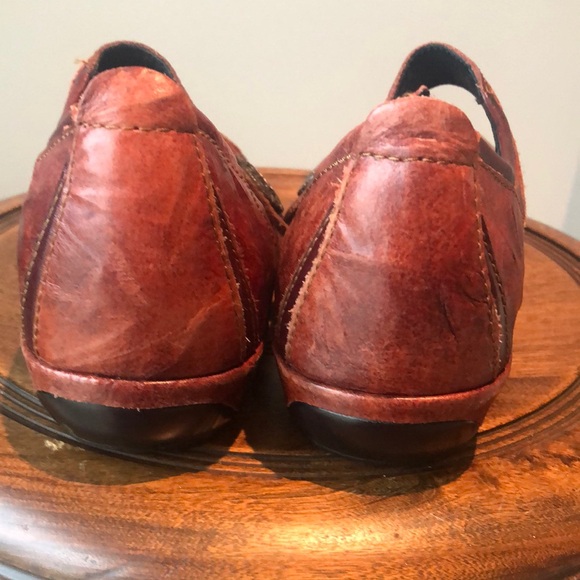 Aetrex Brown Leather Flats Topstitching EUC - Picture 5 of 16
